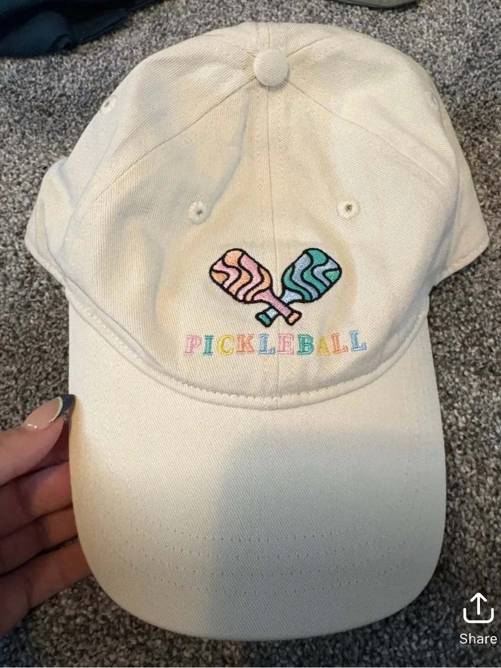Pickleball Cap - Cream Baseball Hat